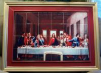 Ceramic tiled mural of The Last Supper. Mural size is 25.50